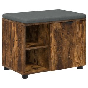 vidaXL Chodbičkov&aacute; lavice s pol&scaron;t&aacute;řem Uzen&yacute; Dub 60 x 38 x 46 cm