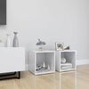 vidaXL TV stolky 2 ks b&iacute;l&eacute; vysok&yacute; lesk 37x35x37 cm kompozitn&iacute; dřevo