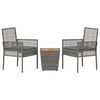 vidaXL Zahradní bistro set 3 pcs Šedá Poly ratan