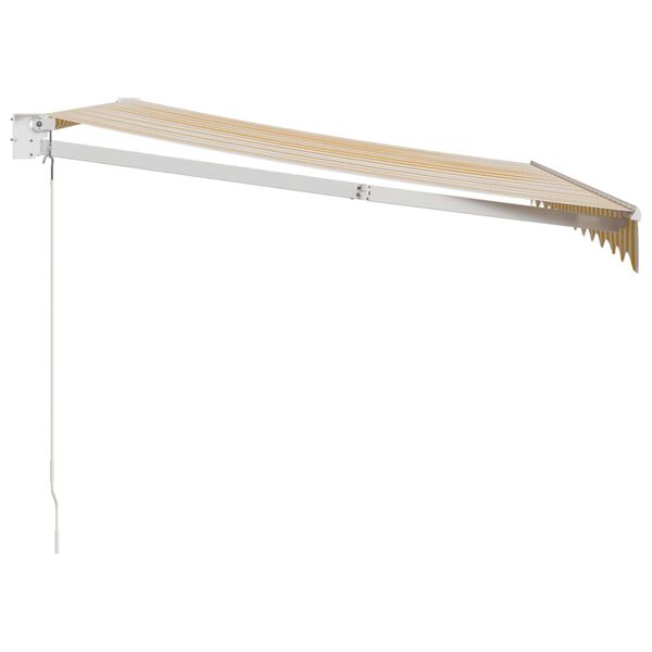 vidaXL Zatahovac&iacute; mark&yacute;za žlut&aacute; a b&iacute;l&aacute; 3,5 x 2,5 m textil a hlin&iacute;k