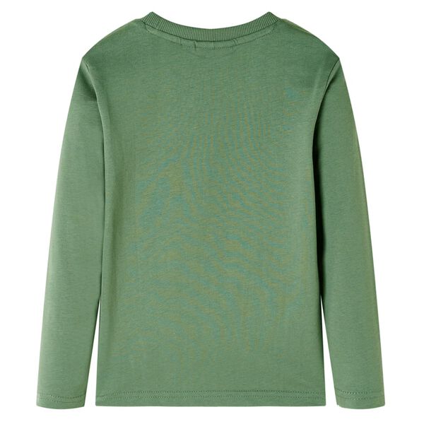 Dětsk&eacute; tričko s dlouh&yacute;m ruk&aacute;vem světle khaki 116