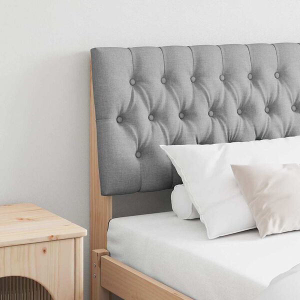 vidaXL Čalouněné čelo postele Světle šedá 180 cm Masivní borové dřevo