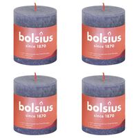 Bolsius Rustikální válcové svíčky Shine 4 ks 80 x 68 mm půlnoční modř