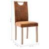 vidaXL J&iacute;deln&iacute; židle 2 ks hněd&eacute; uměl&aacute; brou&scaron;en&aacute; kůže