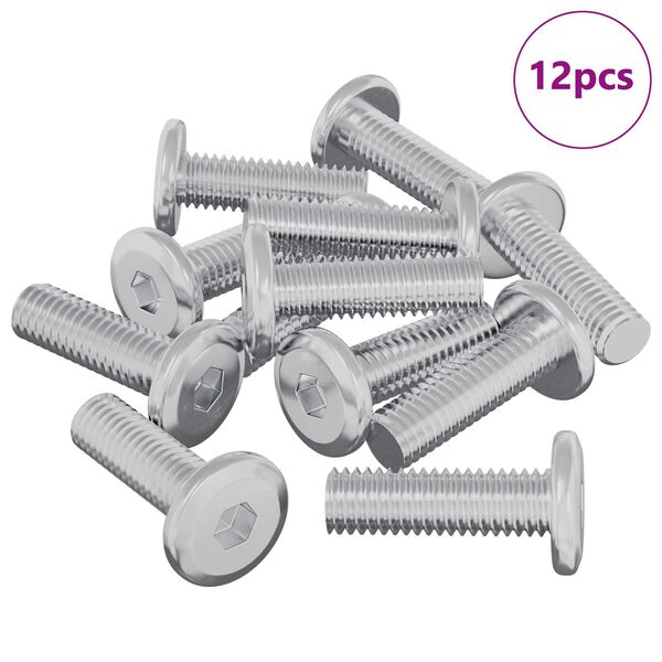 vidaXL &Scaron;roub 12 pcs Stř&iacute;brn&aacute; 8 x 25 mm Ocel