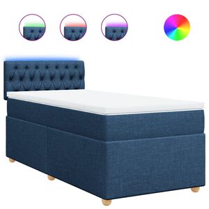 vidaXL Box spring postel s matrac&iacute; modr&aacute; 80x200 cm textil