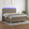 vidaXL Box spring postel s matrac&iacute; a LED taupe 160x200 cm textil
