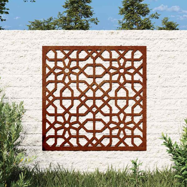 vidaXL Zahradn&iacute; n&aacute;stěnn&aacute; dekorace 55 x 55 cm corten Maursk&yacute; design