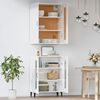 vidaXL Skř&iacute;ň highboard b&iacute;l&aacute; 69,5 x 34 x 180 cm kompozitn&iacute; dřevo