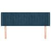 vidaXL Čelo postele typu u&scaron;&aacute;k tmavě modr&aacute; 147x16x78/88 cm samet