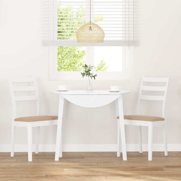vidaXL Jídelní židle s polštáři 2 ks bílé masivní dřevo gumové