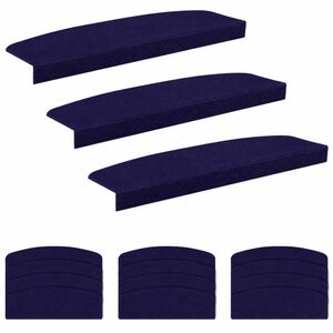 vidaXL N&aacute;&scaron;lapy na schody 15 ks 65 x 21 x 4 cm Modr&aacute; Polyester