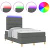 vidaXL LED box pružinov&aacute; postel s čelo Tmavě &scaron;ed&aacute; 120 x 200 cm textil