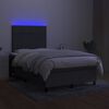 vidaXL Box spring postel s matrac&iacute; a LED tmavě &scaron;ed&aacute; 120x200 cm textil