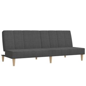 vidaXL 2m&iacute;stn&aacute; rozkl&aacute;dac&iacute; pohovka tmavě &scaron;ed&aacute; textil