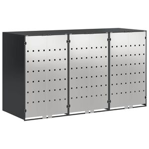 vidaXL &Uacute;ložn&yacute; box na 3 popelnice Antracit 340 x 77,5 x 115,5 cm Ocel