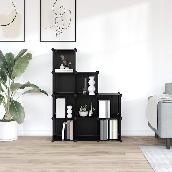 vidaXL &Uacute;ložn&yacute; organiz&eacute;r s 9 kostkami čern&yacute; PP