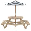 vidaXL Piknikov&yacute; stůl pro 6 dět&iacute; se slunečn&iacute;kem &scaron;esti&uacute;heln&iacute;k jedle