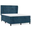 vidaXL Box spring postel s matrac&iacute; tmavě modr&aacute; 140x200 cm samet