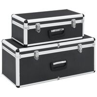 vidaXL Úložné kufry 2 ks černé hliníkové