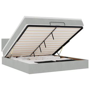 vidaXL Osmansk&yacute; r&aacute;m postele s matrac&iacute; světle &scaron;ed&aacute; 180x200cm samet