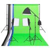 vidaXL Sada světel do fotoateli&eacute;ru s pozad&iacute;mi a odraznou deskou