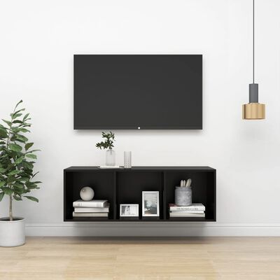 vidaXL Nástěnná TV skříňka černá 37 x 37 x 107 cm dřevotříska