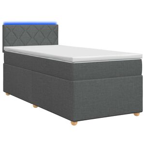vidaXL Postel boxspring s matrac&iacute; s čelo Tmavě &scaron;ed&aacute; 80 x 200 cm Textil