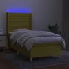 vidaXL Box spring postel s matrac&iacute; a LED zelen&aacute; 90x200 cm textil