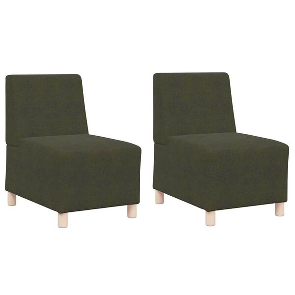 vidaXL Modulová sedačka bez opěradel 2 pcs Zelená 55 x 74 x 82 cm