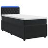vidaXL Postel boxspring s matrac&iacute; s LED p&aacute;sky Čern&aacute; 80 x 200 cm Samet