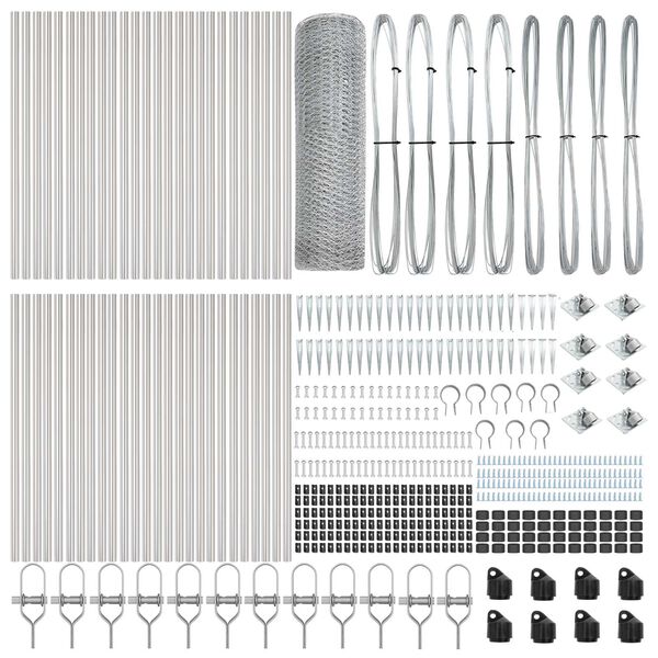 vidaXL Plotov&yacute; sloupek. Stř&iacute;brn&aacute; 100 x 1 m (25 mm s&iacute;ť) Ocel