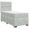 vidaXL Postel boxspring s matrac&iacute; s čelo Světle &scaron;ed&aacute; jednoduch&yacute; Samet