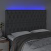 vidaXL Čelo postele s LED tmavě &scaron;ed&eacute; 160x7x118/128 cm textil