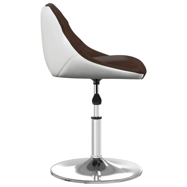 vidaXL J&iacute;deln&iacute; židle hnědob&iacute;l&aacute; uměl&aacute; kůže