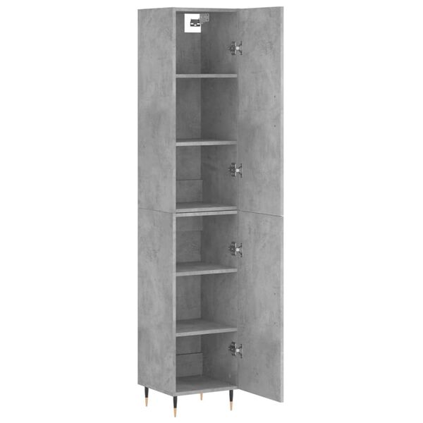 vidaXL Skř&iacute;ň highboard betonově &scaron;ed&aacute; 34,5x34x180 cm kompozitn&iacute; dřevo