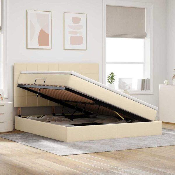 vidaXL Postel s &uacute;ložn&yacute;m prostorem a matrac&iacute; Kr&eacute;mov&aacute; 180 x 200 cm