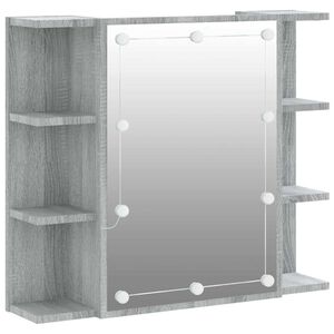 vidaXL Zrcadlov&aacute; skř&iacute;ňka s LED &scaron;ed&aacute; sonoma 70 x 16,5 x 60 cm