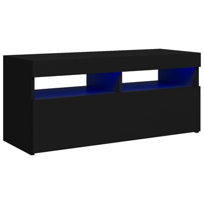 vidaXL TV skříňka s LED osvětlením černá 90 x 35 x 40 cm