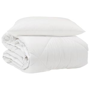 vidaXL Celoročn&iacute; peřina s pol&scaron;t&aacute;řem 2 pcs B&iacute;l&aacute; Mikrovl&aacute;kno