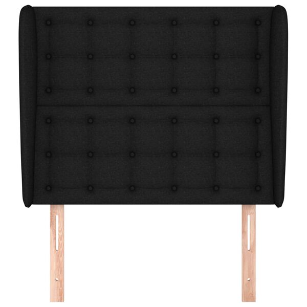 vidaXL Čelo postele typu u&scaron;&aacute;k čern&eacute; 103x23x118/128 cm textil