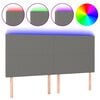 vidaXL Čelo postele s LED tmavě &scaron;ed&eacute; 160x5x118/128 cm textil