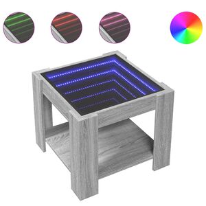 vidaXL Konferenčn&iacute; stolek s LED &scaron;ed&yacute; sonoma 53 x 53 x 45 cm kompozit