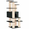 vidaXL Kočič&iacute; strom se &scaron;krabac&iacute;mi sloupky sisal Tmavě &scaron;ed&aacute; 161 cm