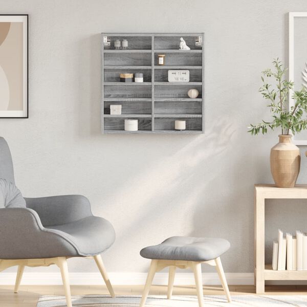 vidaXL Vitr&iacute;na &scaron;ed&aacute; sonoma 60 x 8,5 x 58 cm kompozitn&iacute; dřevo