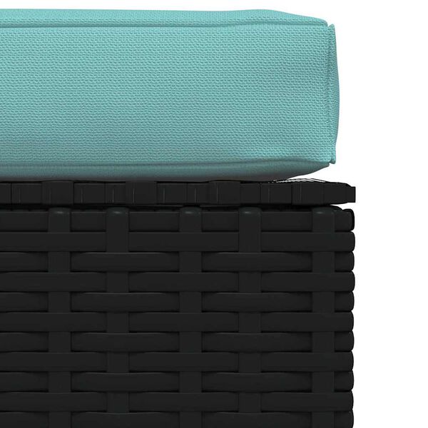 vidaXL Zahradn&iacute; podnožka s podu&scaron;kou čern&aacute; 70 x 70 x 30 cm polyratan