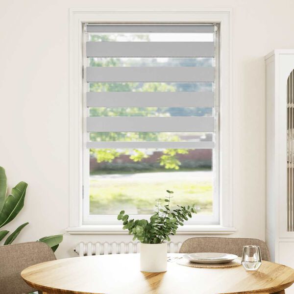 vidaXL Zebra roleta světle šedá 80x100cm šířka látky 75,9 cm polyester