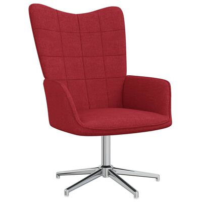 vidaXL Relaxační židle se stoličkou vínová textil