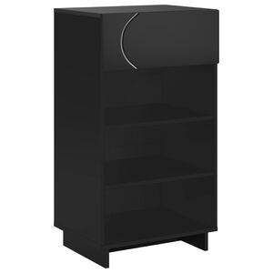 vidaXL Skř&iacute;ň na obuv 48 x 38 x 87,5 cm Kompozitn&iacute; dřevo Čern&aacute;