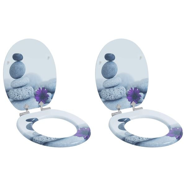 vidaXL Toaletn&iacute; prkno 2 pcs &Scaron;ed&aacute; 44 x 38 cm MDF deska